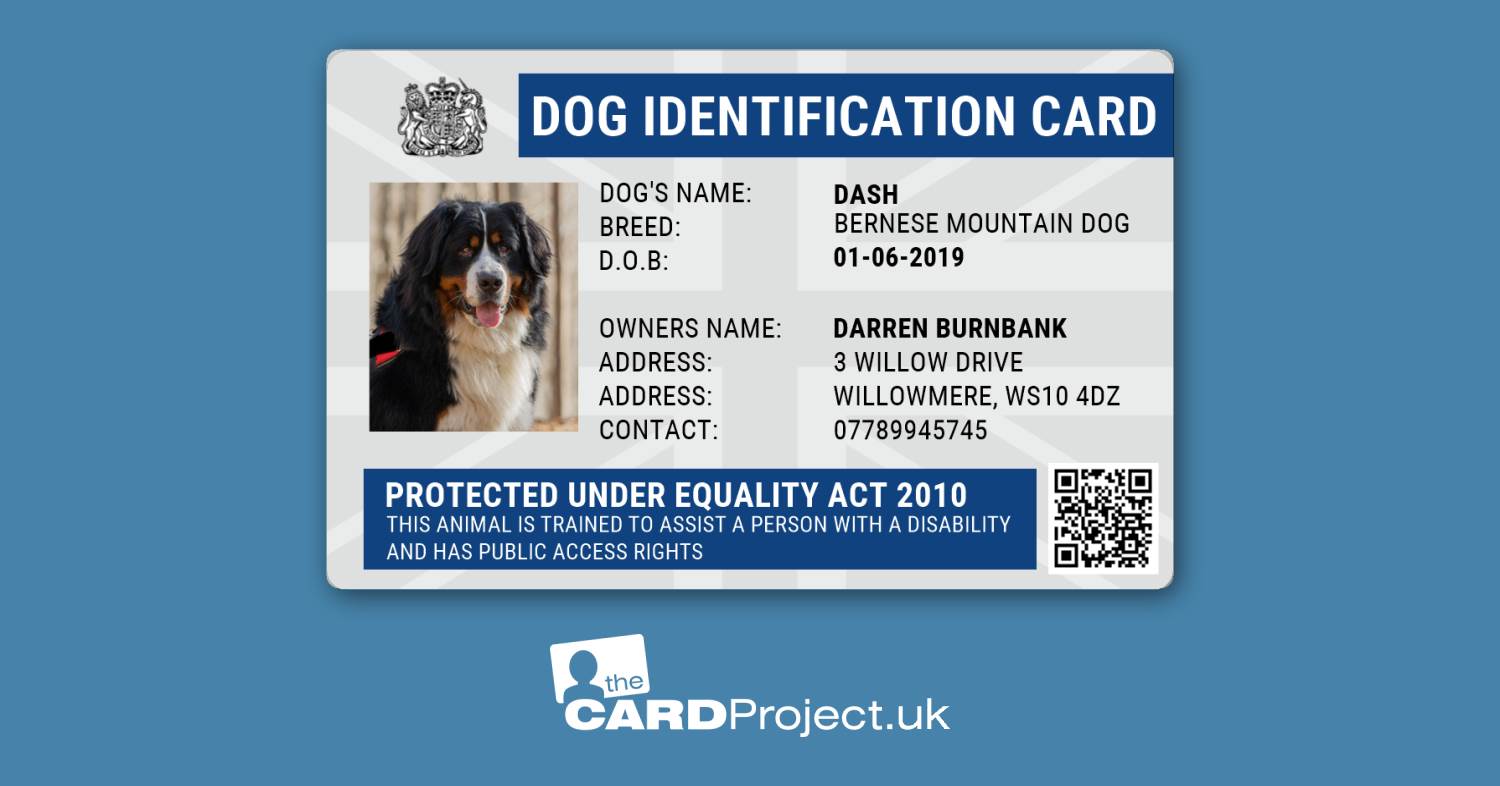 Assistance Dog ID Card Blue Crest (FRONT)